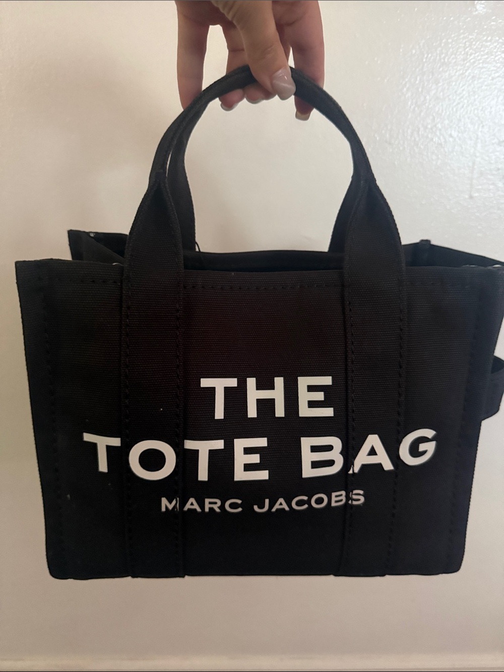 Marc Jacobs Black Small Canvas The Tote Bag with Adjustable crossbody Strap - Picture 3 of 13